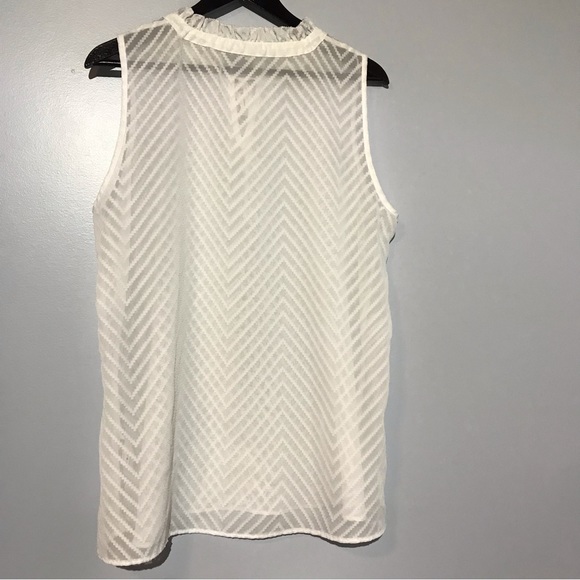 2 for $20. Alfred Sung White Ruffled Neck Line with Tie closure. Size Large - Picture 2 of 12